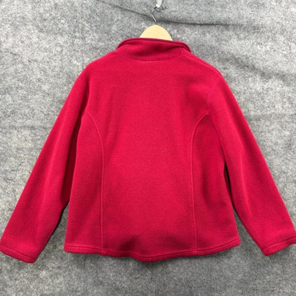 LL Bean Fleece Jacket Sweatshirt Womens XL Pink Zip Pockets Pullover Outdoor - Picture 2 of 12